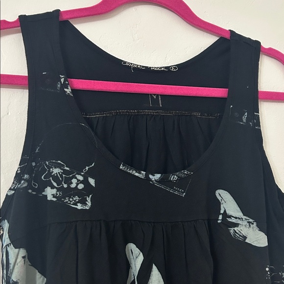 NWT Christian Audigier Women’s Size Medium Black Crystal Rock Hollywood Shirt - Picture 2 of 6